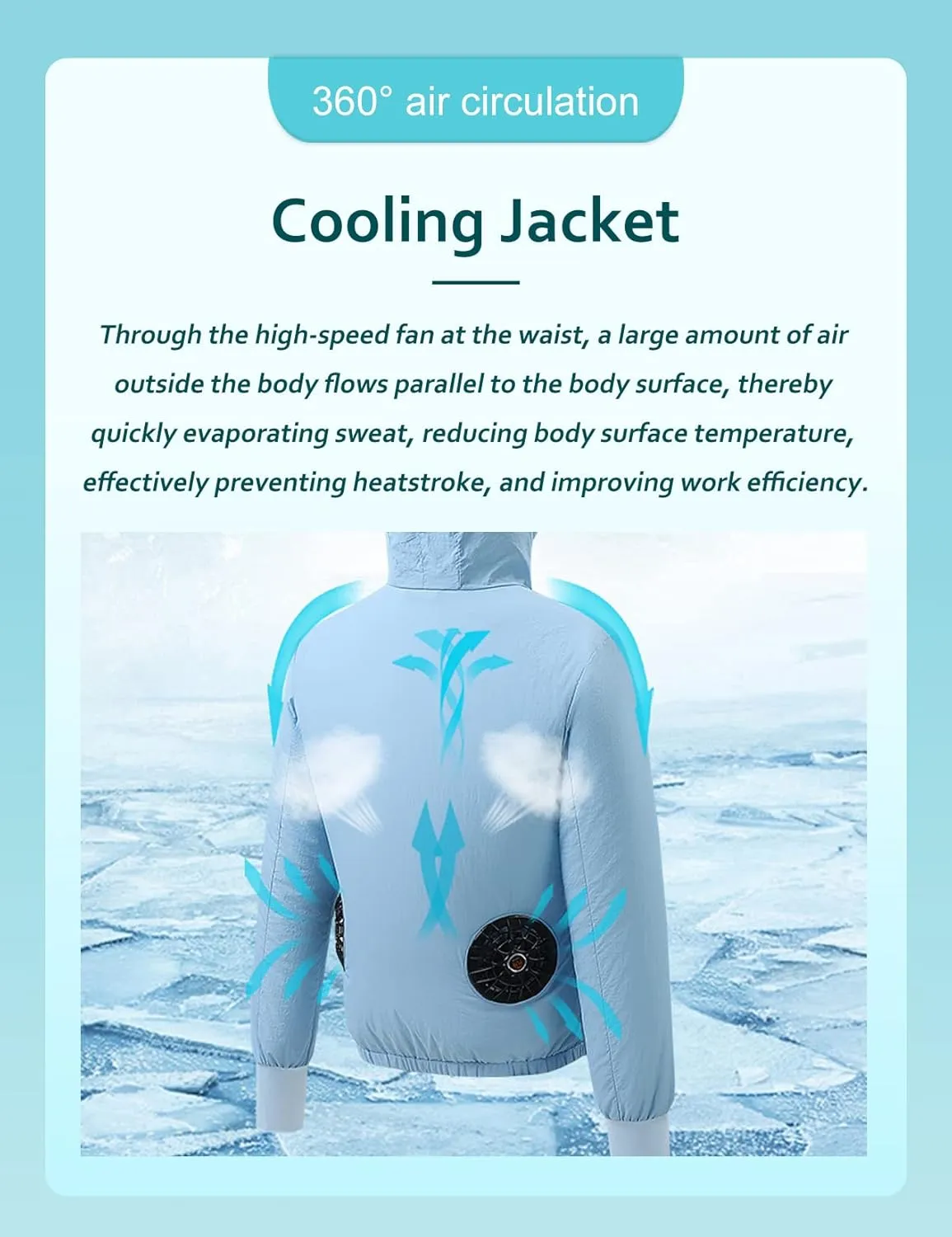 Womens USB Cooling Jacket, Air Conditioning Jacket with 2 Fans, UV Resistant Cooling AC Fan