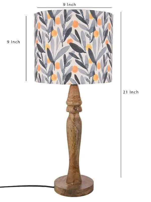 Wooden Leafy Print Lamp