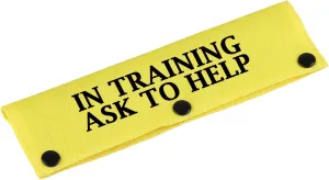 Working Dog Leash Sleeve in Training Ask to Help Dog Leash Wrap Sleeve Alert Tag Pet Birthday Gift (Training Ask to Help-YE Sleeve)