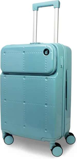 World Traveler Dejuno Smart Luggage with USB Ports, Glacier, Carry-On 20-Inch