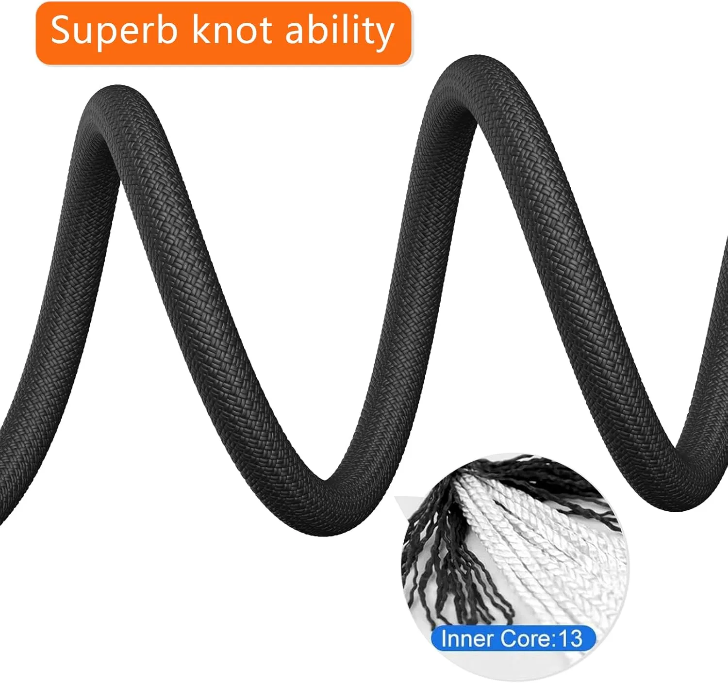 X XBEN Outdoor Climbing Rope 10M(32ft) 20M(64ft) 30M(96ft) 50M(160ft) 70M(230ft) 152M(500FT) 352M(1000FT) Static Rock Climbing Rope for Escape Rope Ice Climbing Equipment Fire Rescue Parachute