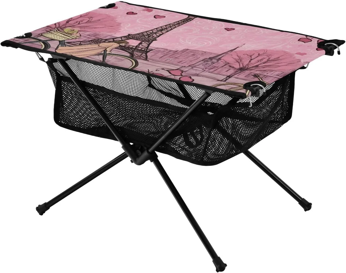 xigua Eiffel Tower Folding Camping Table,Portable Camp Table with Carry Bag Beach Table Folding Table for Picnic, Camp,Party,Travel127