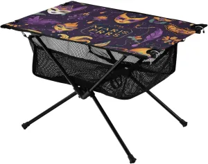 xigua Happy Mardi Gras Folding Camping Table,Portable Camp Table with Carry Bag Beach Table Folding Table for Picnic, Camp,Party,Travel228