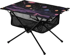 xigua Planets and Stars Folding Camping Table,Portable Camp Table with Carry Bag Beach Table Folding Table for Picnic, Camp,Party,Travel154