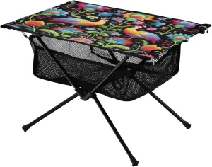 xigua Rooster and Flower Folding Camping Table,Portable Camp Table with Carry Bag Beach Table Folding Table for Picnic, Camp,Party,Travel245