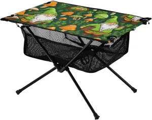 xigua St. Patrick's Gnome Folding Camping Table,Portable Camp Table with Carry Bag Beach Table Folding Table for Picnic, Camp,Party,Travel6
