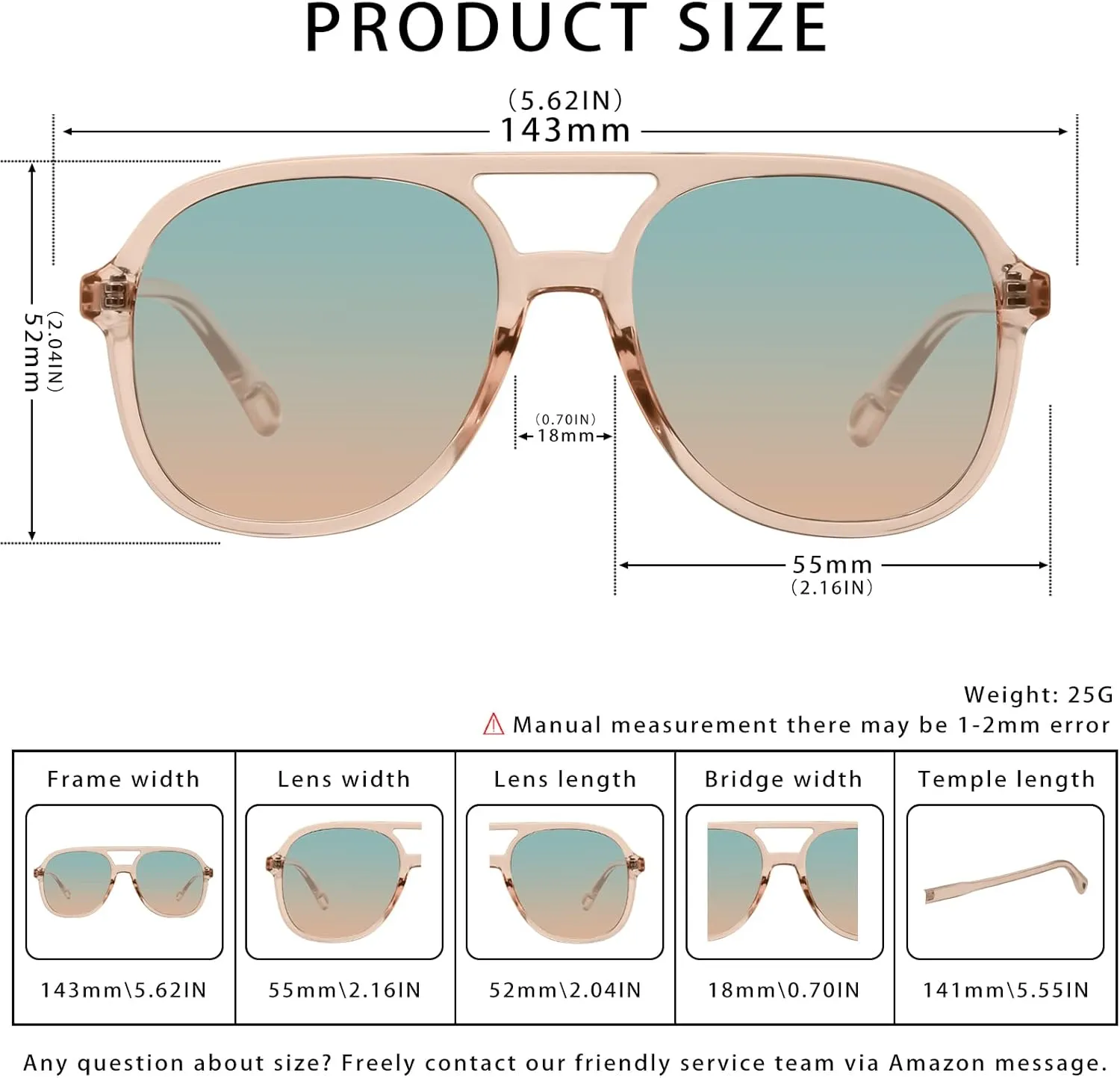 YDAOWKN Retro Square Aviator Sunglasses for Womens Mens Vintage 70s Double Bridge Sun Glasses