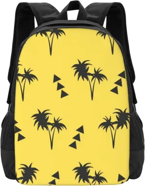 Yellow Palm Tree Lightweight Packable Backpack Travel Casual Large Capacity Daypack Foldable Backpack For Men Women