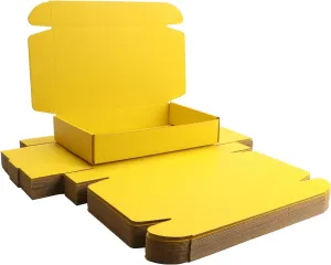 Yellow Shipping Packaging Boxs KAXILU 20pcs Shipping Boxs L10.5xW6.3xH2 inch Suitable E-Commerce Packaging