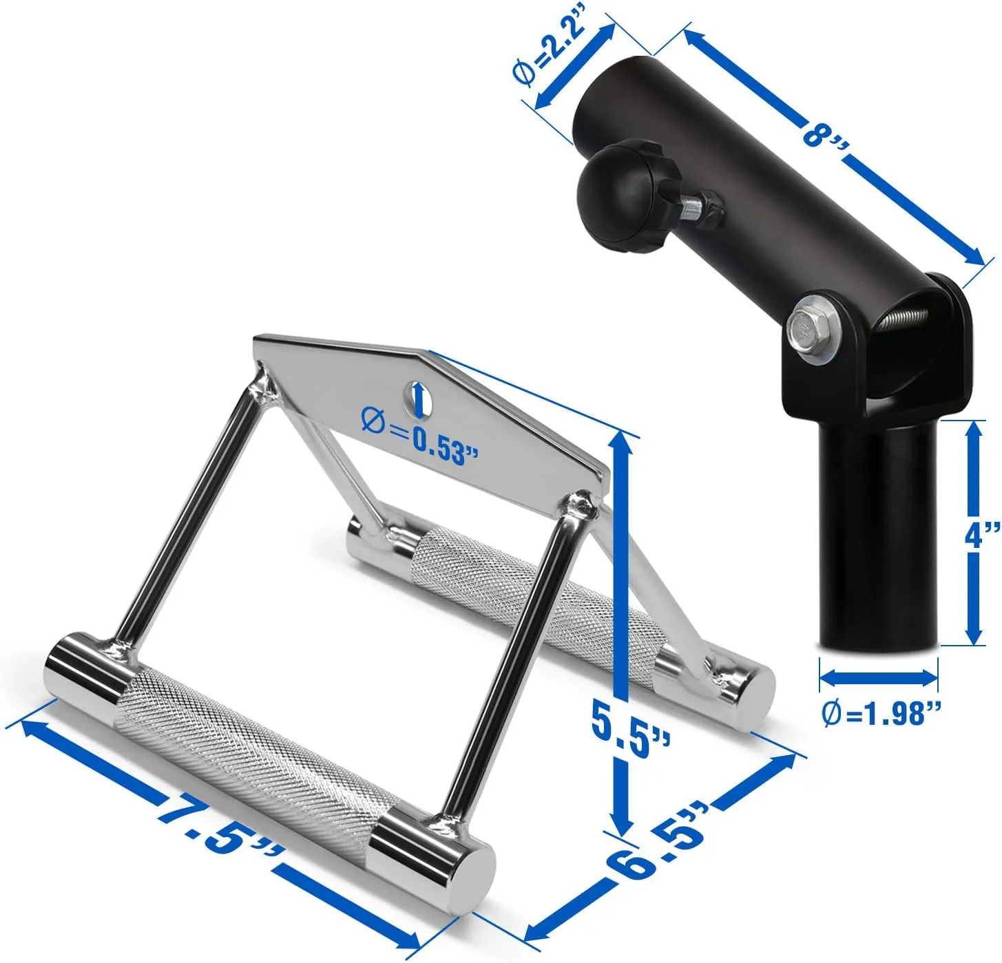 Yes4All T Bar Row Insert, Landmine Attachment for 1&2 Inch Olympic Barbell Bars, Landmine Handles, Workout Home Gym Equipment