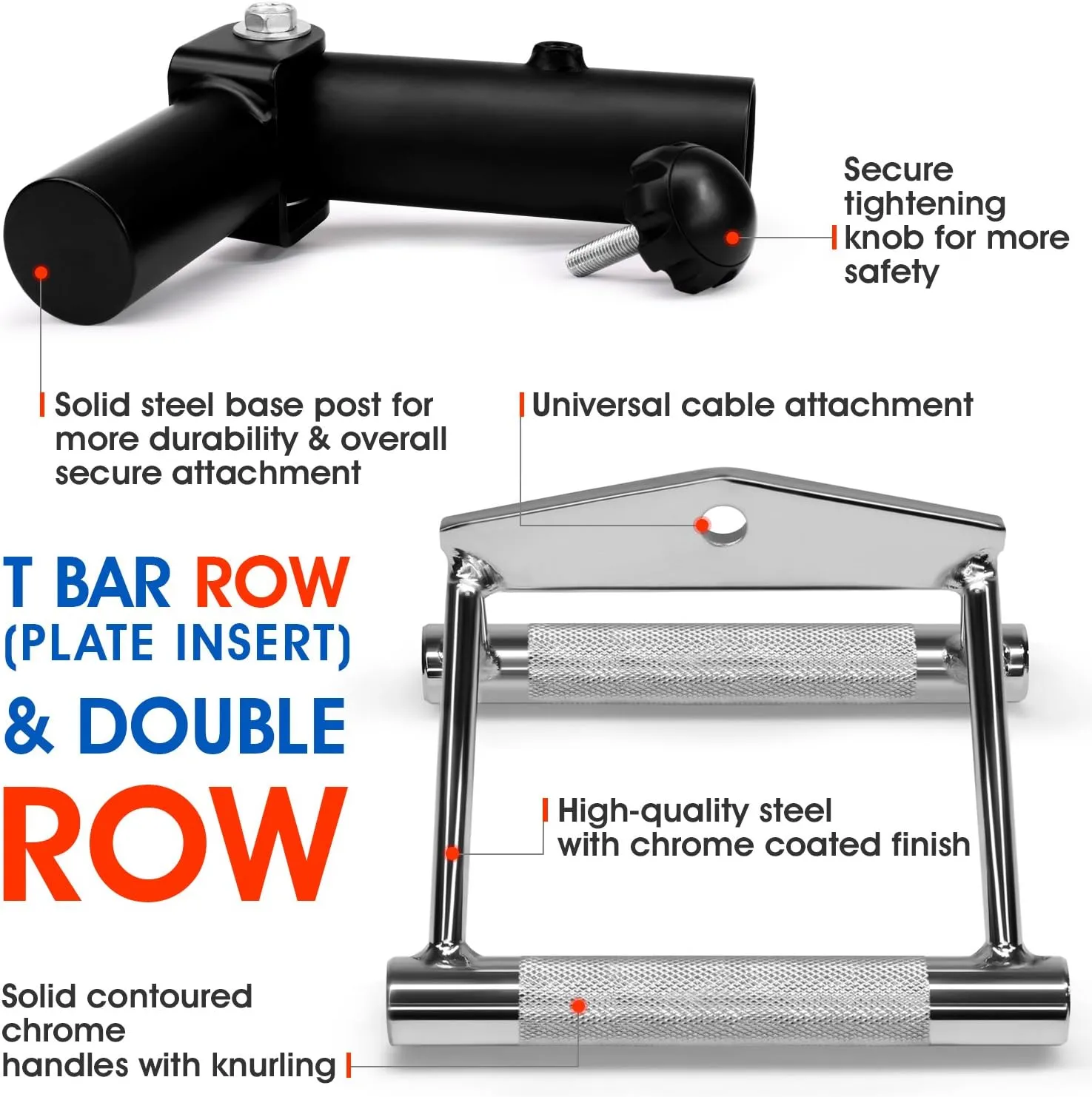 Yes4All T Bar Row Insert, Landmine Attachment for 1&2 Inch Olympic Barbell Bars, Landmine Handles, Workout Home Gym Equipment