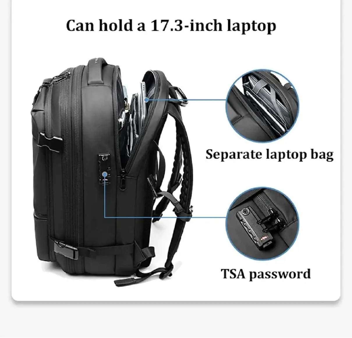 ZJQ AeroPack Backpack, Aeropack Vacuum Compression Backpack, 60L Expandable with Water Resistant for Travel Adventure (Black Vacuum Tool)