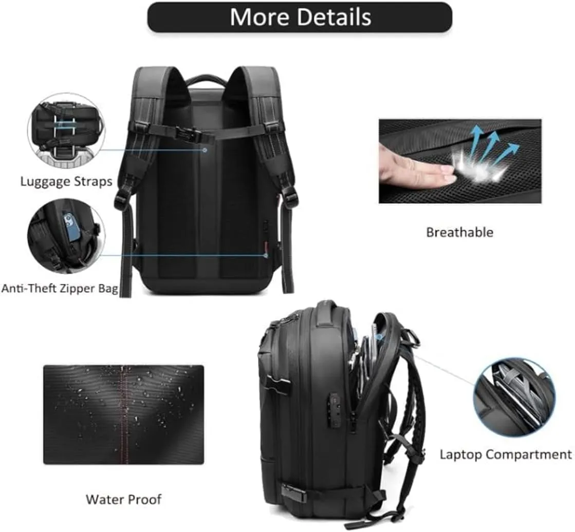 ZJQ Spacevacpro Backpack, Vacpack Backpack With Vacuum, Expandable Waterproof Travel 60L Large Capacity Vacuum Compression (Blue)