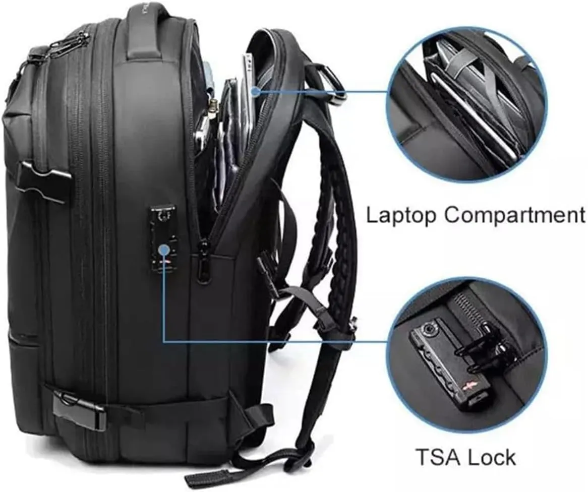 ZJQ Spacevacpro Backpack, Vacpack Backpack With Vacuum, Expandable Waterproof Travel 60L Large Capacity Vacuum Compression (Blue)