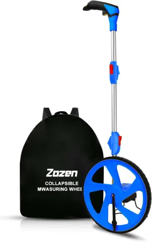 Zozen Measuring Wheel, Measure Wheel, Wheel Measuring Tool, Rolling Tape Measure Wheel - 3-Sections Collapsible with Backpack [Up To 10,000Ft]| 12’’ Diameter Wheel - Adapt to various roads.