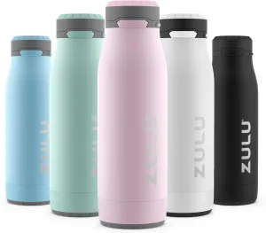 ZULU Ace Vacuum Insulated Stainless Steel Water Bottle with Chug Spout, Leak-Proof Locking Lid and Removable Base for School, Backpack, Sports, Gym, Travel